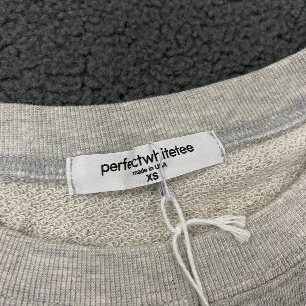 Perfectwhitetee Sweatshirt Womens XS Heather Gray French Terry Soft Lounge USA - Picture 3 of 9